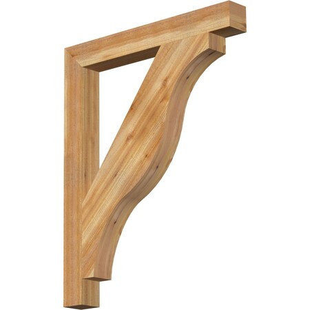 Ekena Millwork Funston Block Rough Sawn Bracket, Western Red Cedar, 4"W x 34"D x 42"H BKT04X34X42FST05RWR